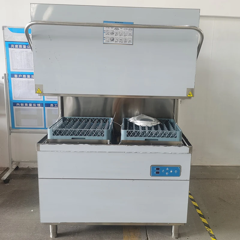 Professional Hood Type Dishwasher Machine Commercial Double Rack Dishwasher for Restaurant