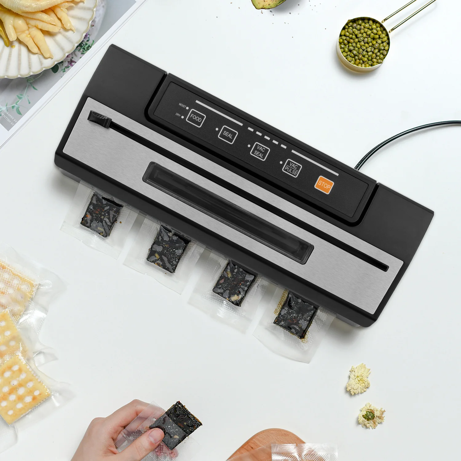 Stainless Steel Vacuum Sealer Machine Automatic Food Vacuum Sealer Food Saver