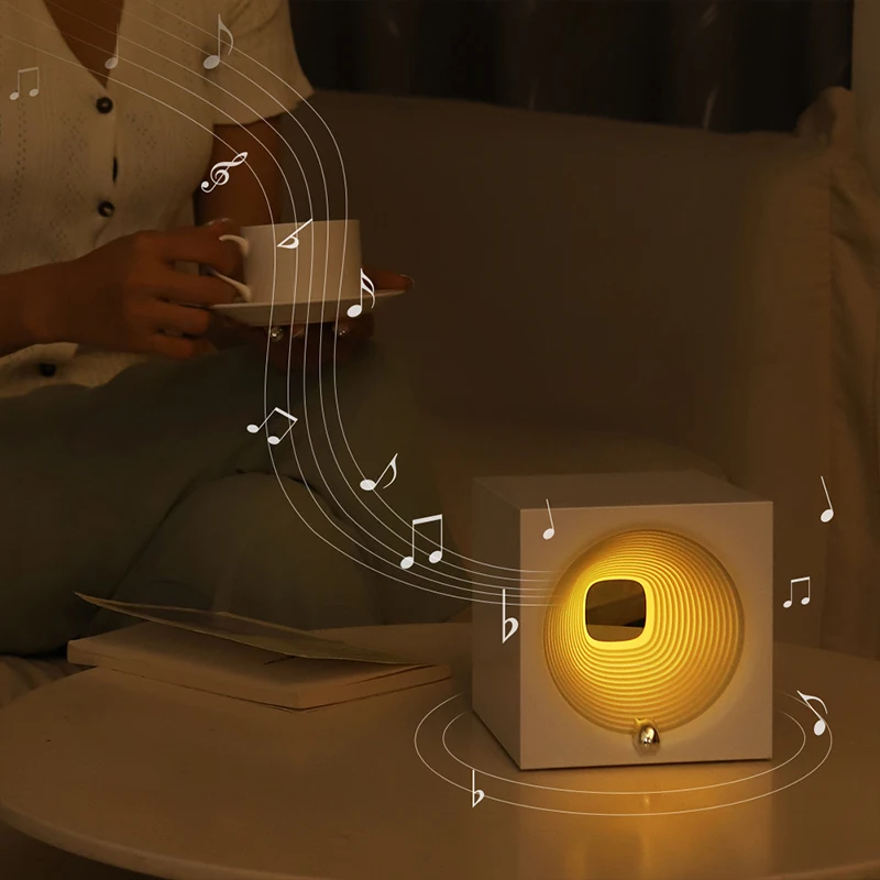 Creative Home Decoration Modern 1200mAh Rechargeable Time Machine Speaker Lamp Endless Dimming Portable Night Light for Sleep