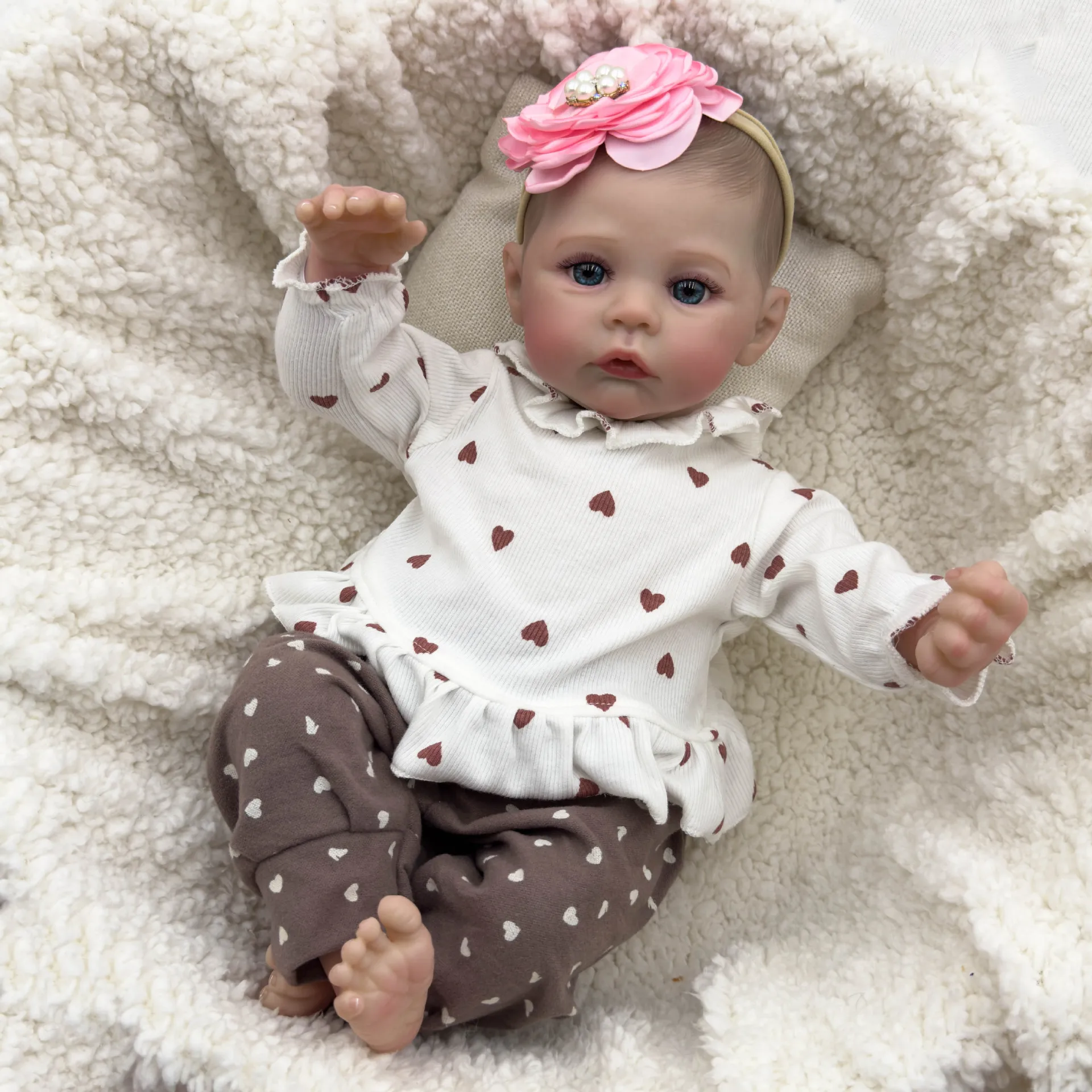 48cm simulated baby rebirth doll 3D skin exquisite painting soft silicone vinyl cloth body reborn dolls for gift