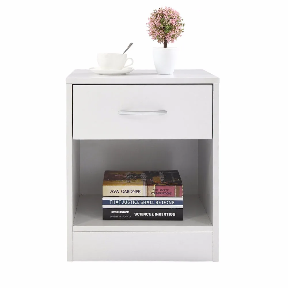 Bedroom Wood Organizer Cabinet Drawer Storage Bedside Table Night Stand