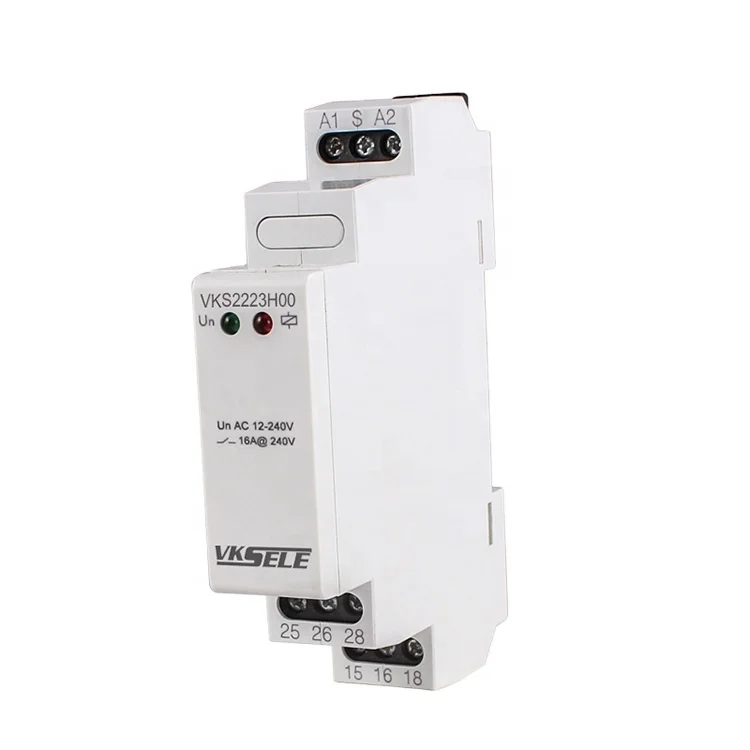 Mounted relay VKS2223H00 Din rail  5A bistable relay AC/DC 12V to 240VTimer delay