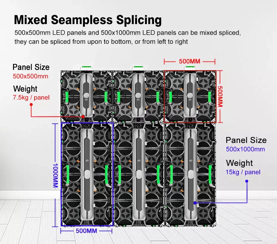 Full color 500x1000mm Indoor SMD P2.6/P2.976/P3.91 Rental LED display stage LED screen  Event LED Wall Display