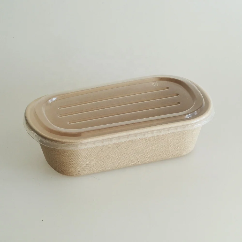 Eco-friendly Biodegradable disposable wheat straw paper pulp 1000ml lunch tray with lid