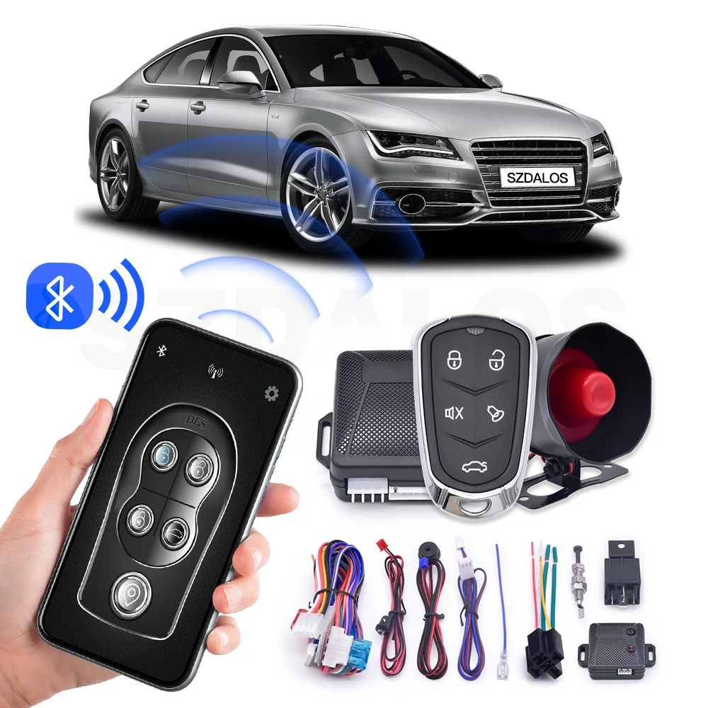 BT smart phone control keyless entry push button start stop remote engine starter App control car alarm system remote start