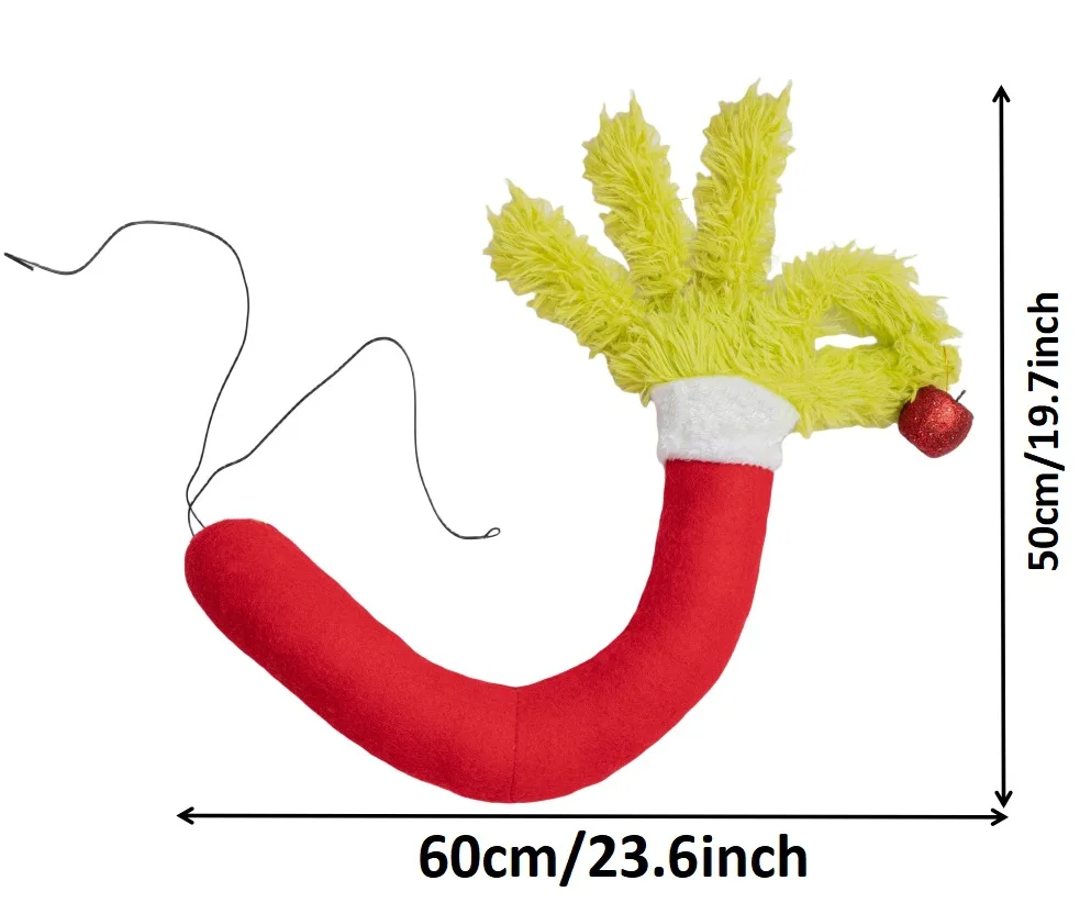 Christmas 2024 Funny Soft Green Grinch trees decoration Head Arm Leg Stuffed Plush Toys Hanging Christmas Tree decor