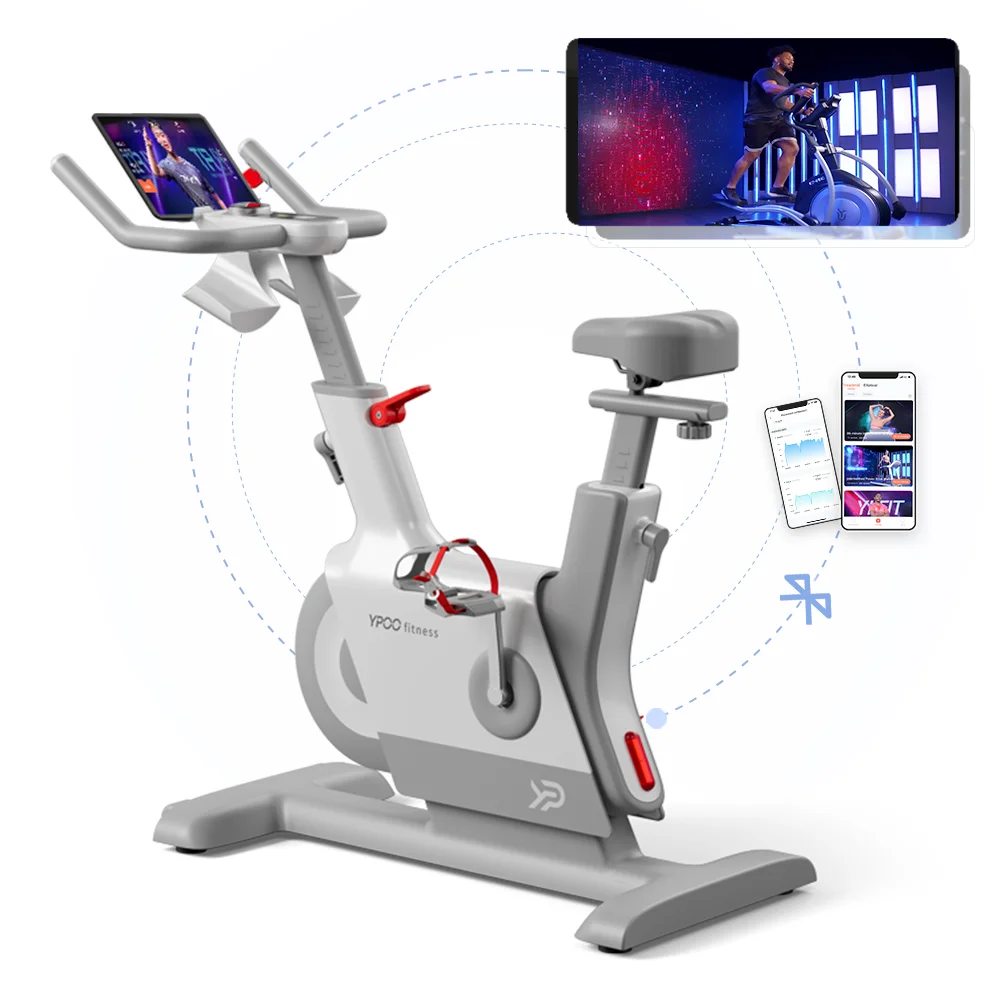 YPOO Spinning Bike Indoor Cycling Bike with LCD Monitor and Heart Rate Sensor for Home Cardio Workout with YPOOFIT APP