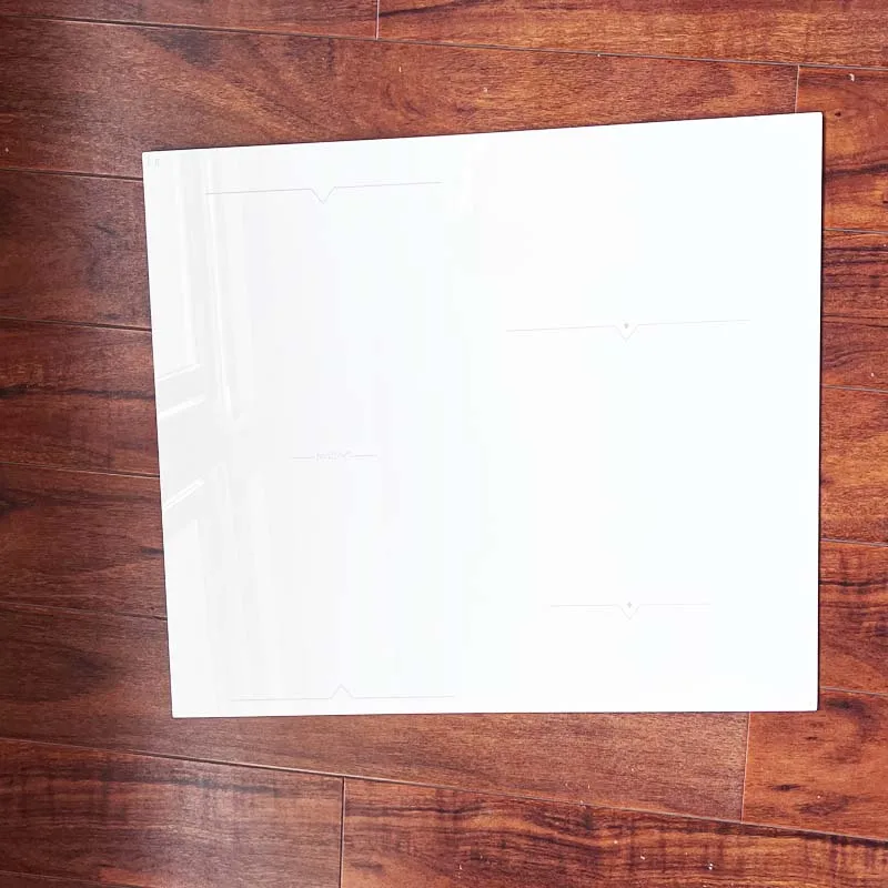 Silk screen printing various of logos 4mm white ceramic glass sheet for cooker top