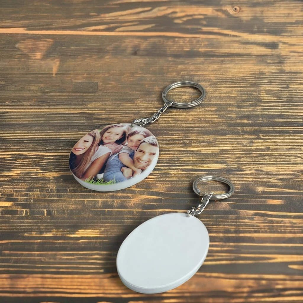 Diy Digital Photo Keychain PBT Plastic Double Sided Blank Keychains Zinc Alloy Metal Sublimation Keychain
