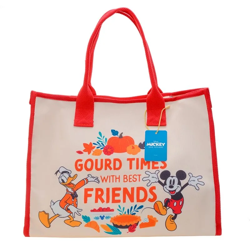 Custom Logo Oversize  Large Weekend Canvas Cotton Shopping Tote Bag Women Fashion School handbag Cartoon Shoulder disney bag