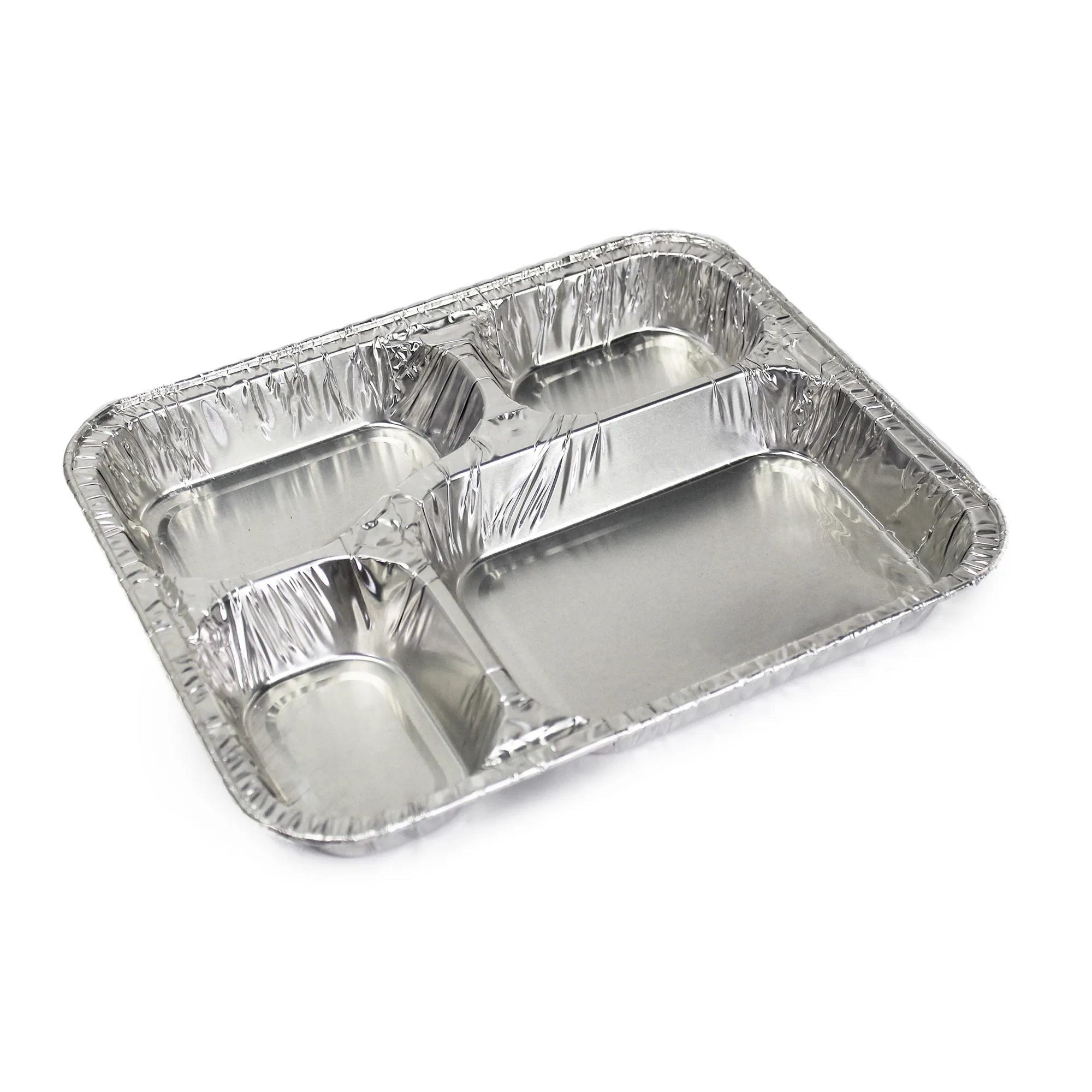 Disposable environmental protection household aluminum foil container 850 four grid plate (1600364666495)