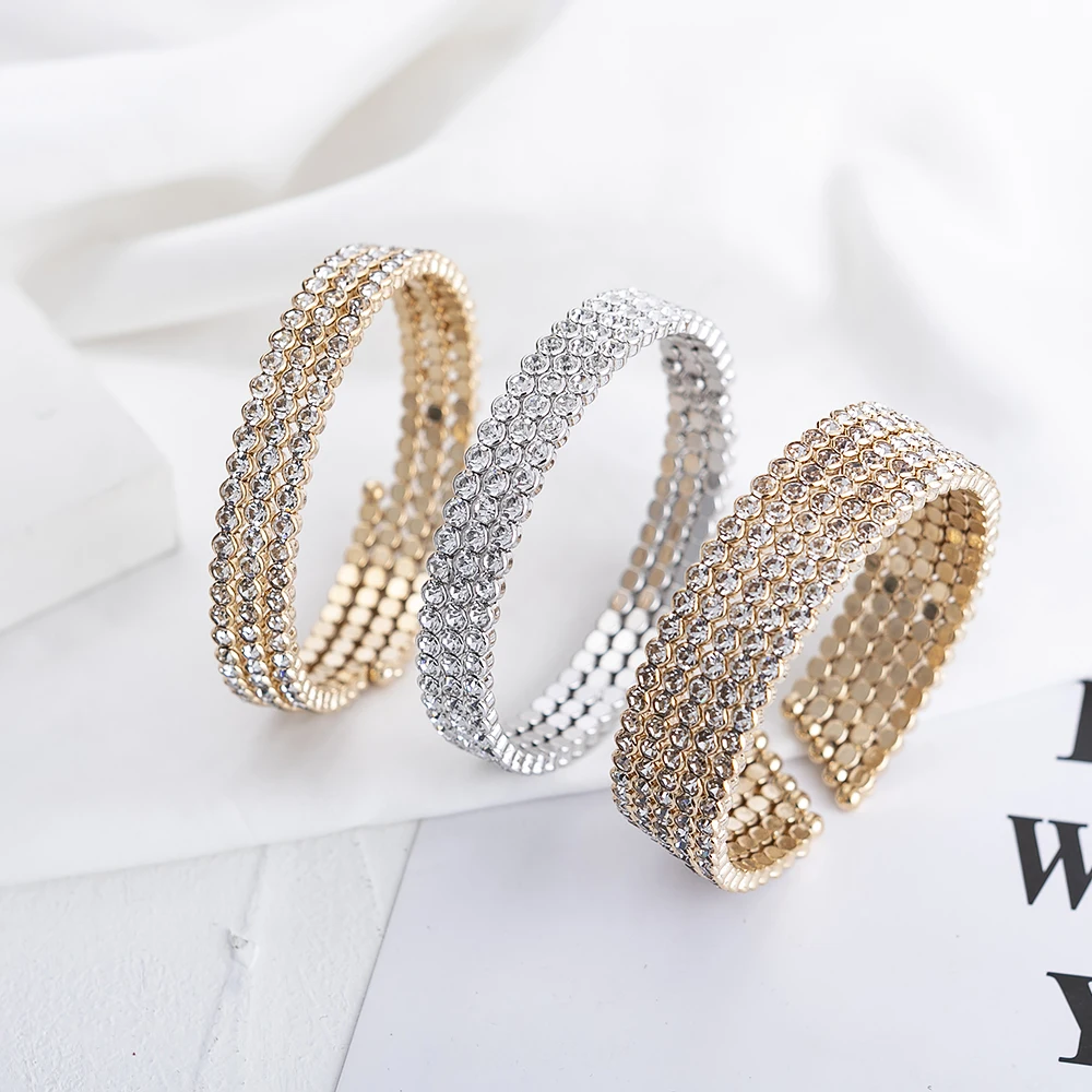 2022 New Product Charm Cuff Gold Plated Bangle Luxury Designer Diamond Silver Friendship Bracelet For Women Custom Jewelry