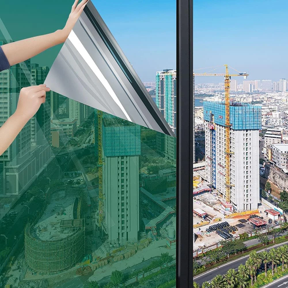 Explosion-proof  Privacy Window Film Building Window Tint Glass Window Film Green Silver Building Film