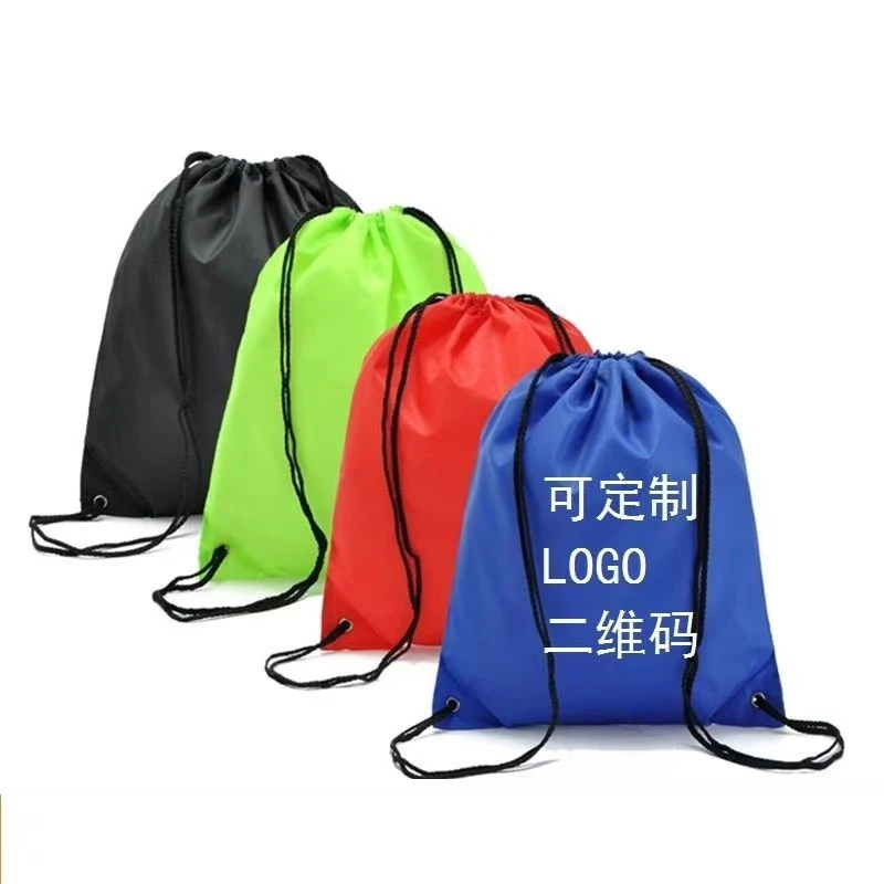 Custom Promotional Drawstring Backpack String Bag Large Strings bags Water Repellent Gymbag Tote Bag