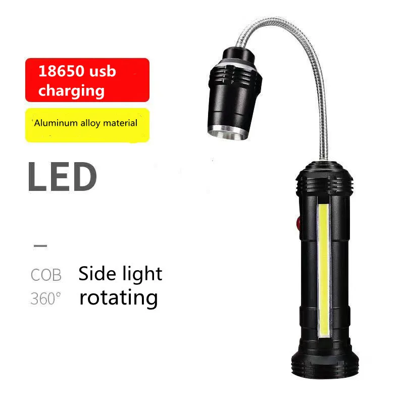 Outdoor Emergency Lighting Hose Flashlight LED with Magnet Bendable Barbecue Service Working Grill Lights