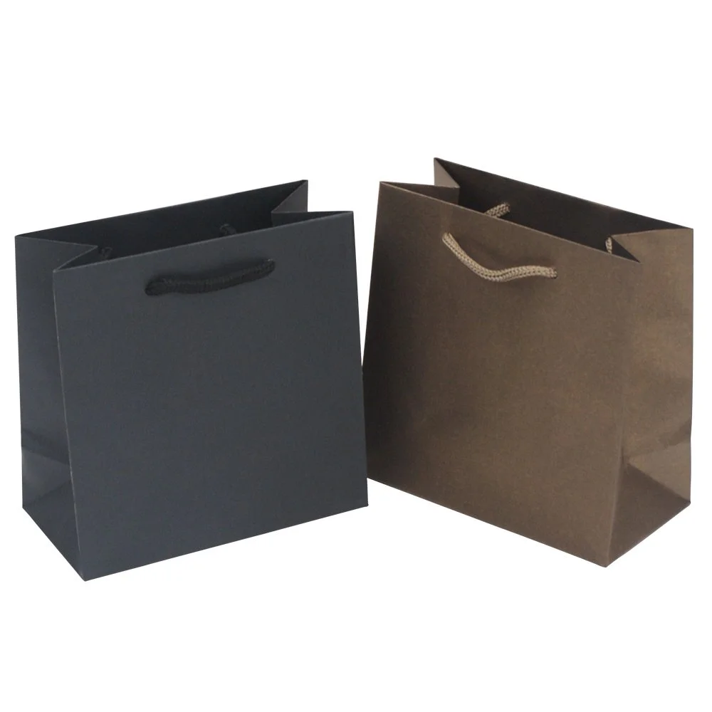 Custom logo luxury small craft jewelry bag wholesale glossy shopping cosmetic packaging paper bags