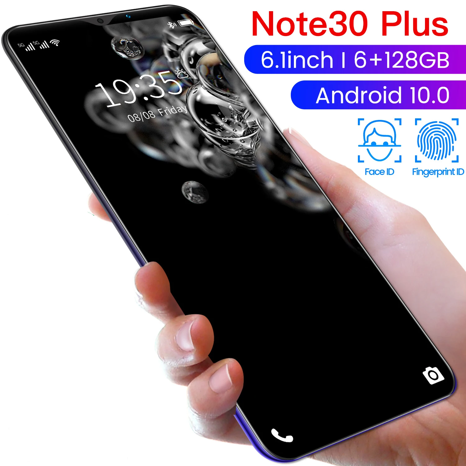 Hot Sale Note30 Plus 5G mobile phones Deca core 6.1 inch full screen 6gb+128gb android 10.0 smartphone hot selling products
