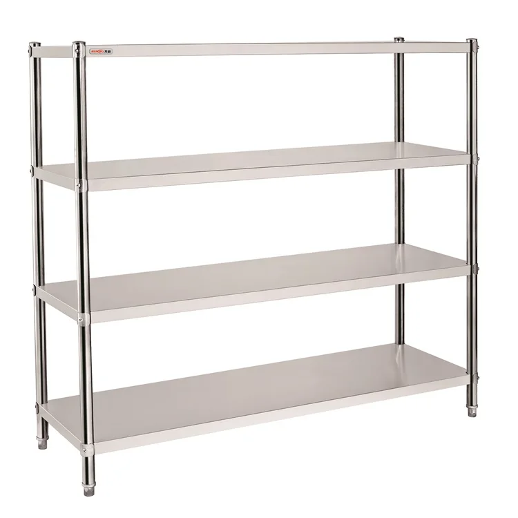 4 Tiers Stainless Steel Vegetable Display Rack Strong Load Capacity Restaurant Fruit Storage Shelf Kitchen Equipment