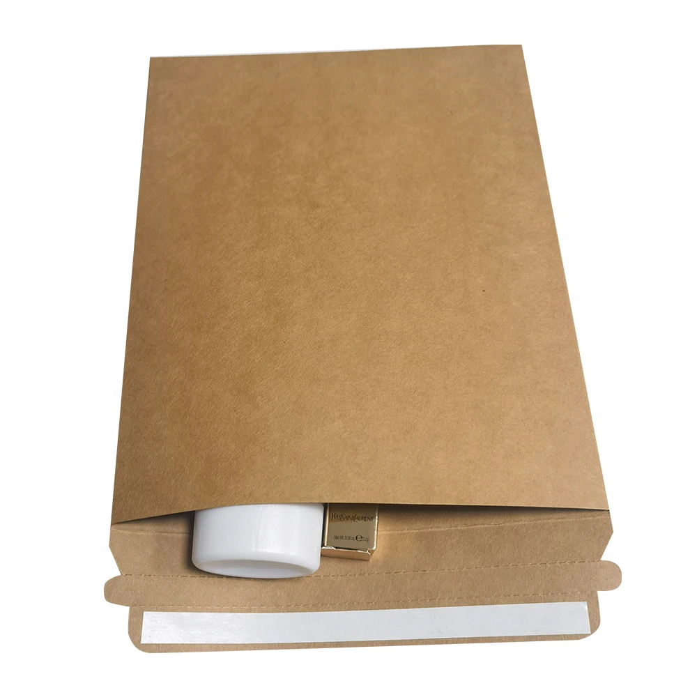 Customized Kraft Paper Mailer Bag Kraft paper mailing cardboard adhesive bags side gusset