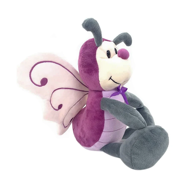 Realistic Soft Butterfly Plush Bug Toys With Embroidered Wings