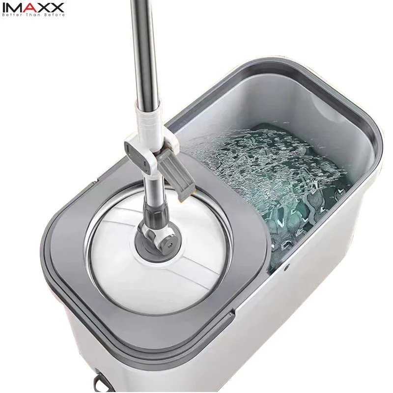 IMAXX  Factory  Direct Sell  HIgh quality Strong Smart 360 Spin Easy Mop with detachable Steel Basket for  Cleaning Floors