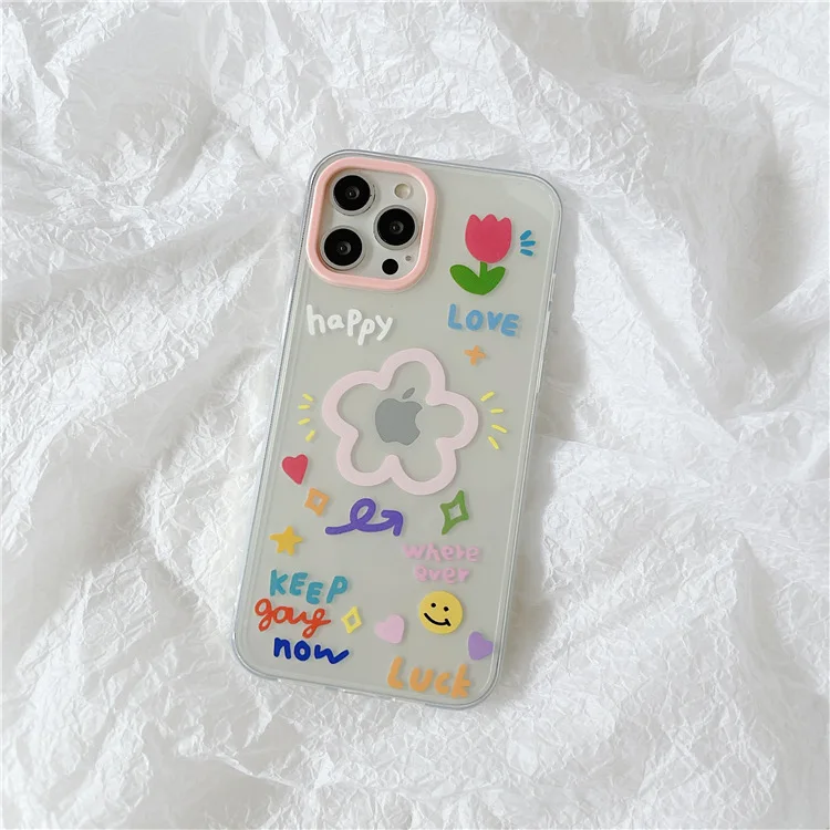 Корейские милые махровые носки с цветочным рисунком 3D зыбучие пески Кронштейн для мобильного телефона чехол iPhone 11 12 13 лет Pro XS Max мини X XR 7 8 Plus мягкий силиконовый на заднюю панель