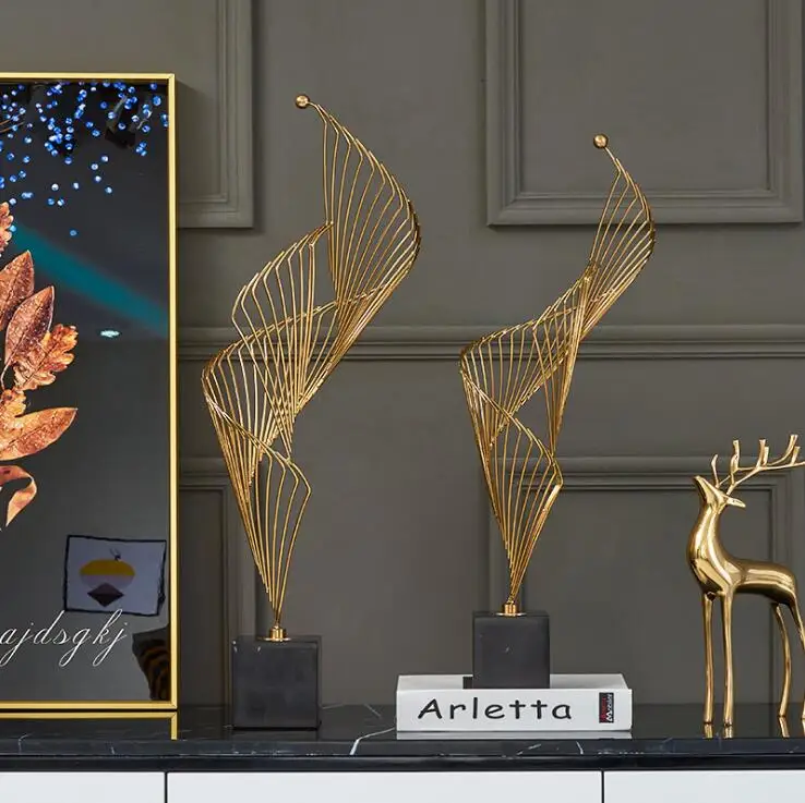 Art Ornaments marble iron crafts home decor luxury table Decoration wedding Christmas gifts crafts centerpiece table decorations