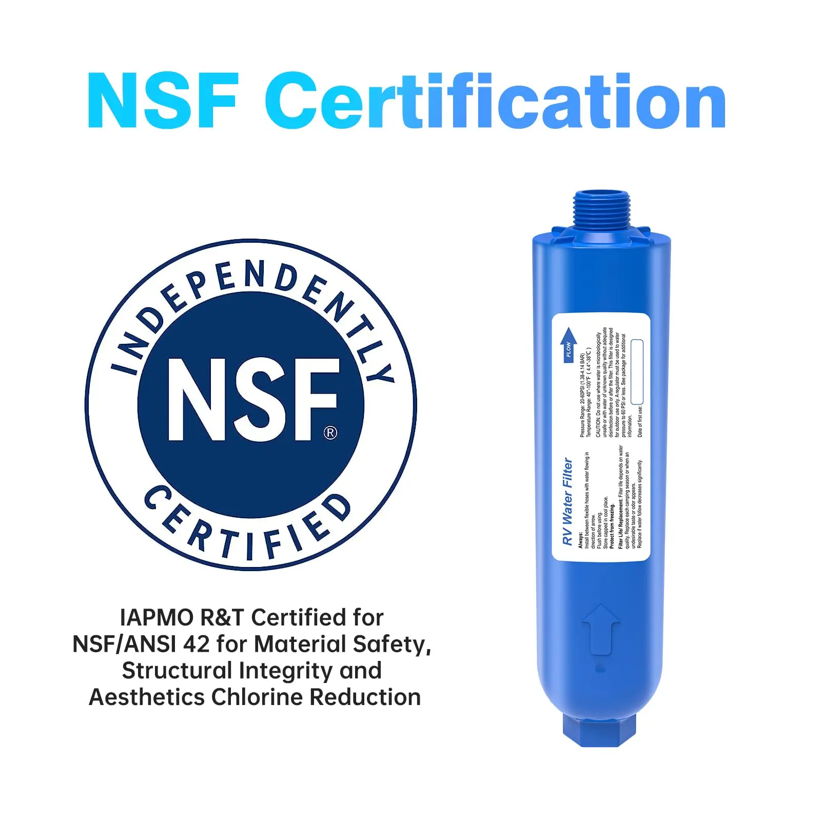 Garden Hose Filter with 2 Flexible Hose Protector Inline RV Water Filter for Boat RV Marine Garden Use