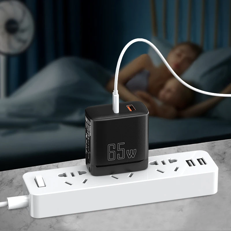 type-c port gan pd charger 65w new arrival quick charging fast travel charger qc 3.0 usb wall charger with US plug ETL FCC mark