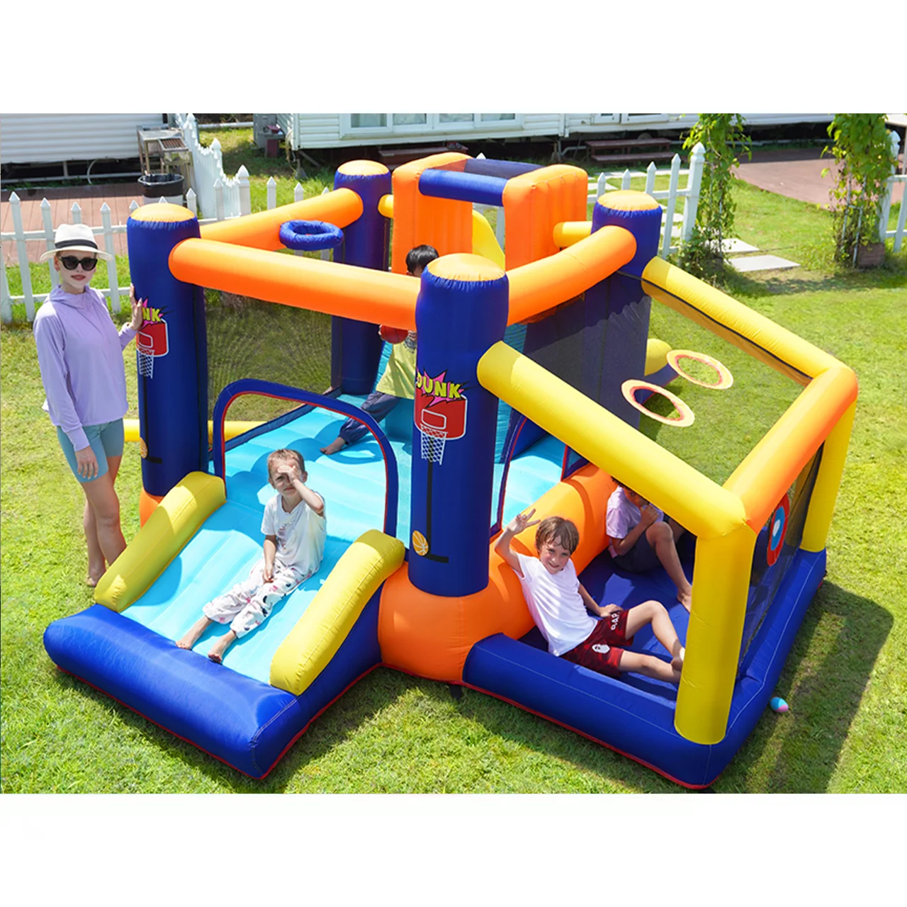 Doctor Dolphin Kids Jumping Bounce House Combo Inflatable Bouncy Castle Bounce House Slide For Party