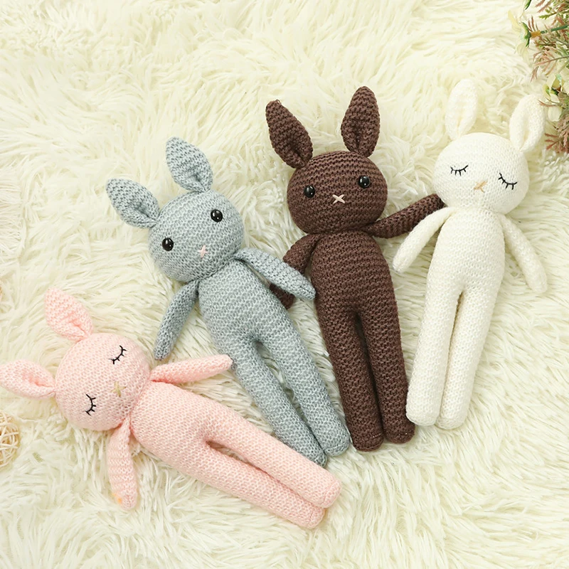 
Wholesales Baby Crochet Knitted Rabbit Amigurumi 100% Handmade Crochet Animal Soft Bunny Toys 