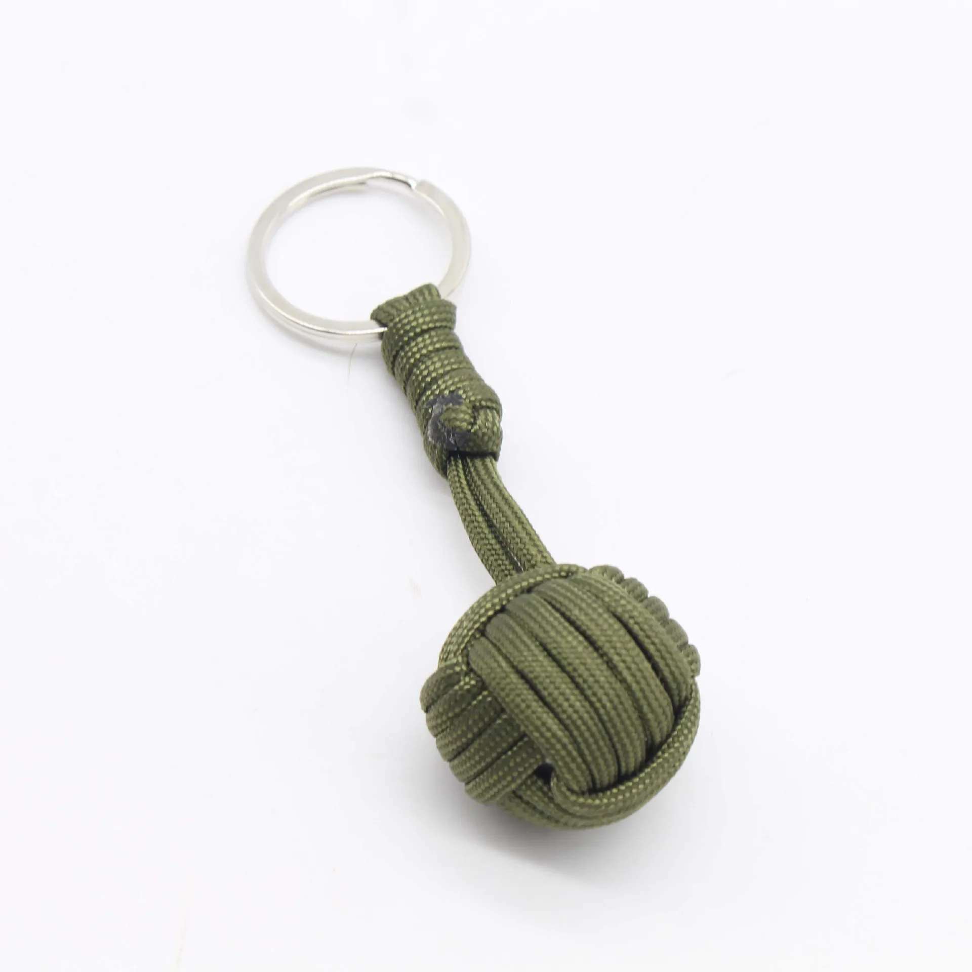 Outdoor parachute cord woven key ball self-defense tool steel ball Seven-core survival paracord monkey fist key chain