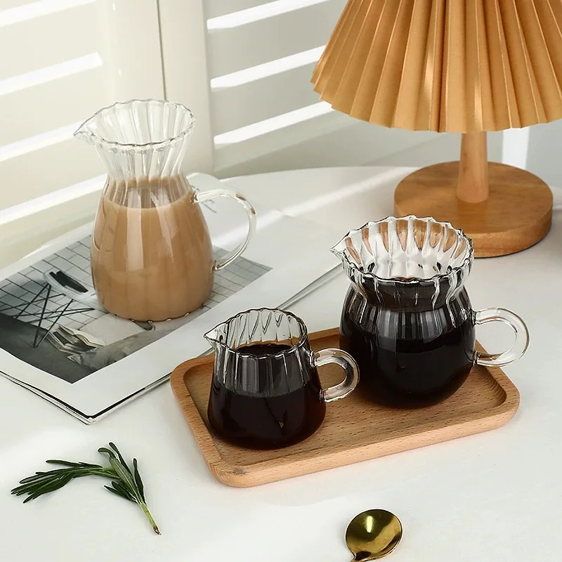 Custom New Design Borosilicate Ripple Line Glass Coffee Mug Stripe Line Glass Cup For Coffee