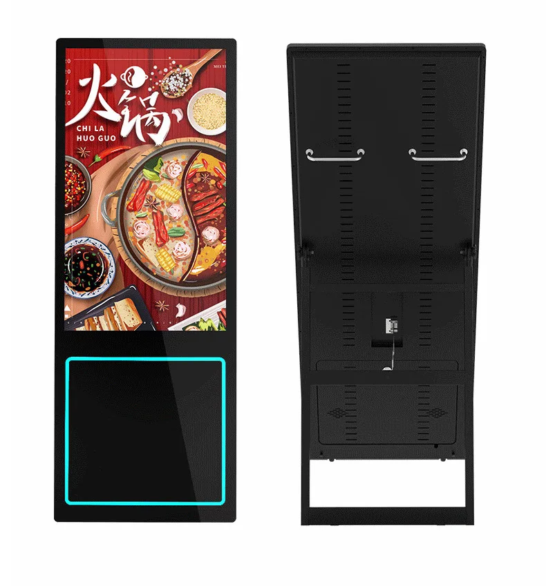 HD Outdoor Floor Standing Portable Digital Signage Wifi 4G USB Video Advertising Poster Led Screen Display for shop