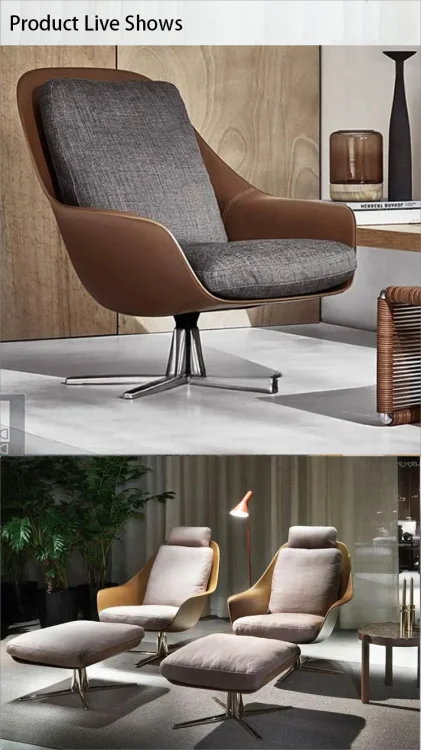 Factory wholesale Modern Swivel Metal Fiberglass Lazy Aviator Designer Wood Bedroom Office Chaise Lounge Chair