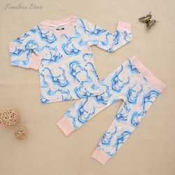 New Printing Baby Boys Girl Suits Set Soft Bamboo Baby Pajamas Set Eco Friendly 2 Pcs Long Sleeve Casual baby Clothing set