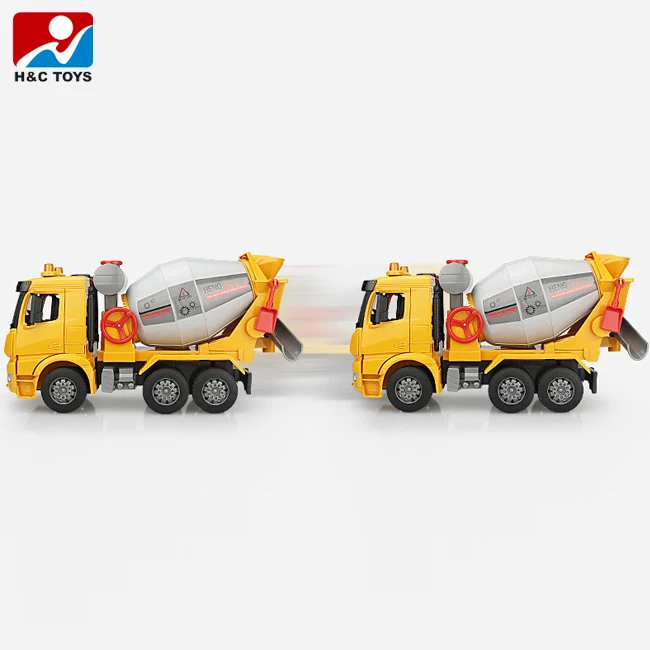 Friction Inertial Engineering Car Cement Mixer Truck Toy with Light and Sound