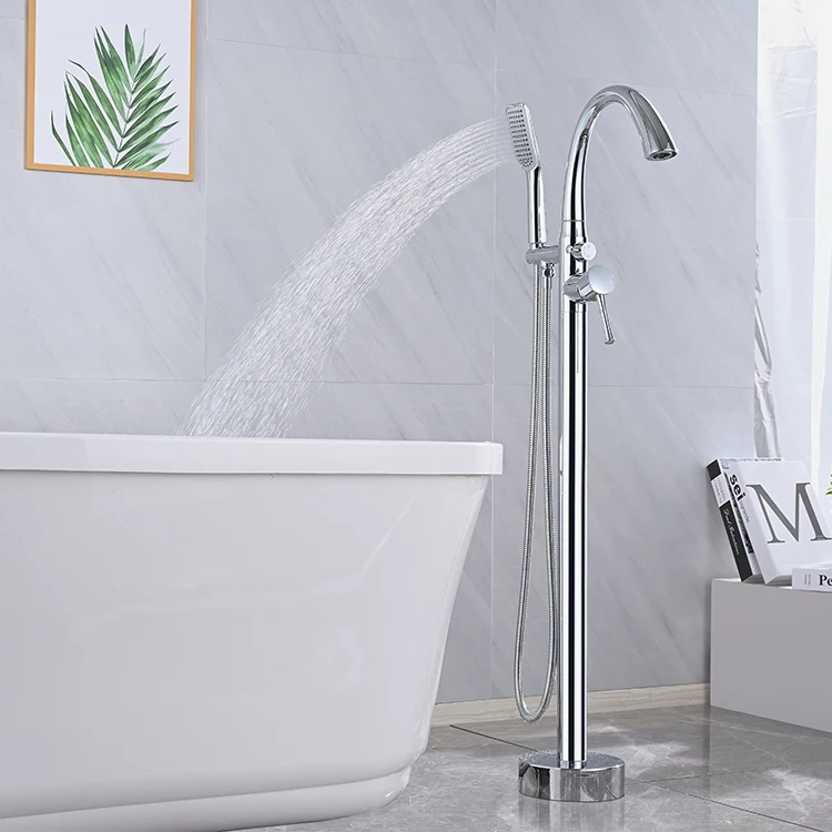 Modern Outdoor 2 Way Floor Mounted Bathtub Shower Bathtub Faucets Bathroom Bath Tub Water Thermostat Thermostatic Faucets
