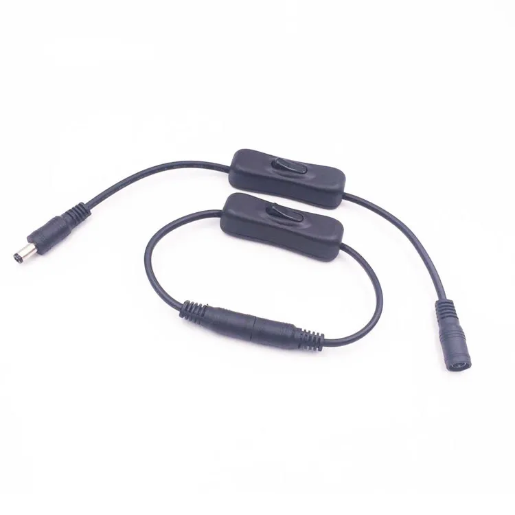 5.5mm*2.1mm Male To Female DC Connector Extension Cable Wire ON/OFF Switch DC Jack Power Cables For LED Strip Light