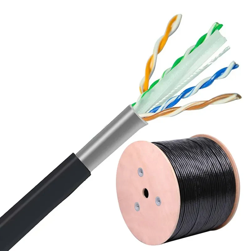 Outdoor Indoor Network Cat5 Cat6 Cable Waterproof 305M Roll Box Shielded Internet Cable UTP Cat 6 Lan Cable