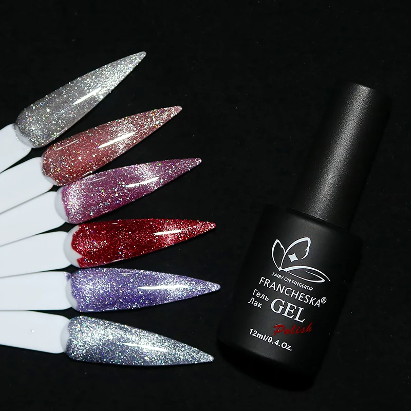 Wholesale Art Uv Gel Polish Glitter Sets Glue On Nails 9d Cat Eye Color Uv Gel Nail Polish