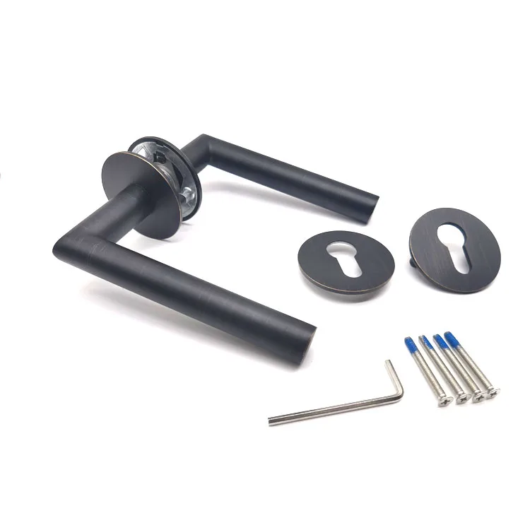 Luxurious Door Handle High Quality Thinner Cover Black Door Handle Right Angle Stainless Steel Door Lever Handle