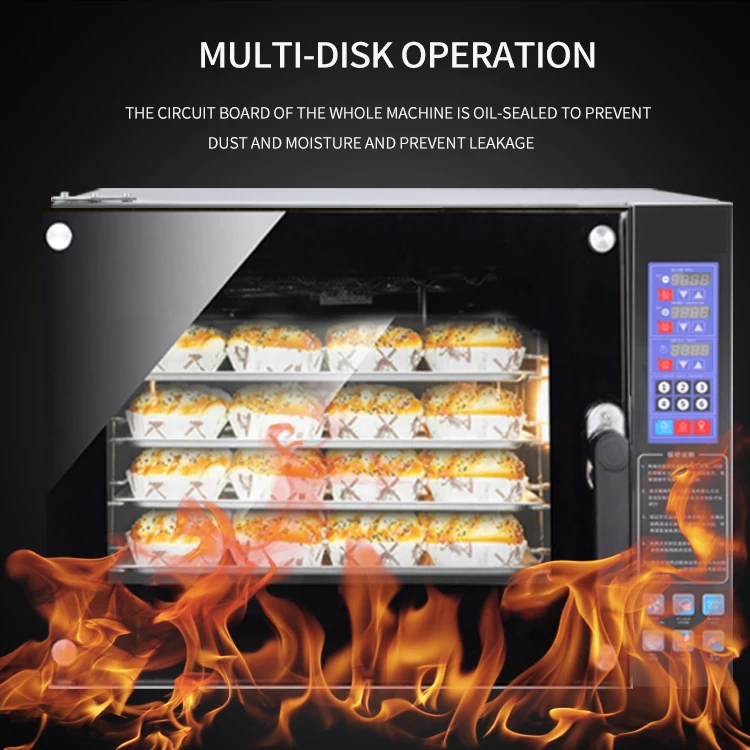 GQ-CV4 Hot Sale Commercial Multifunction Electric Hot Air 4 Trays Stainless Steel Convection Oven For baking At Home
