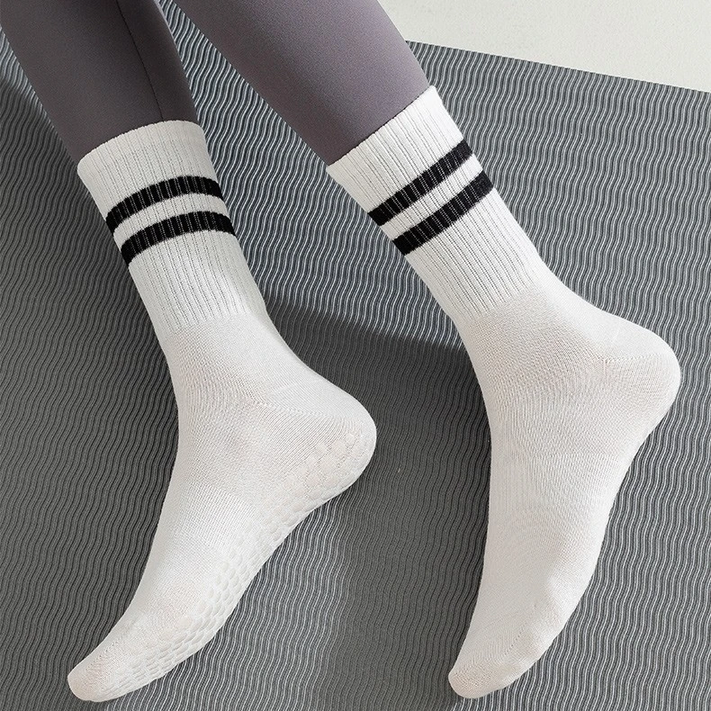Yoga Socks Women Tube Socks Breathable Full Cotton Anti-slip Silicone Fitness Sports Socks