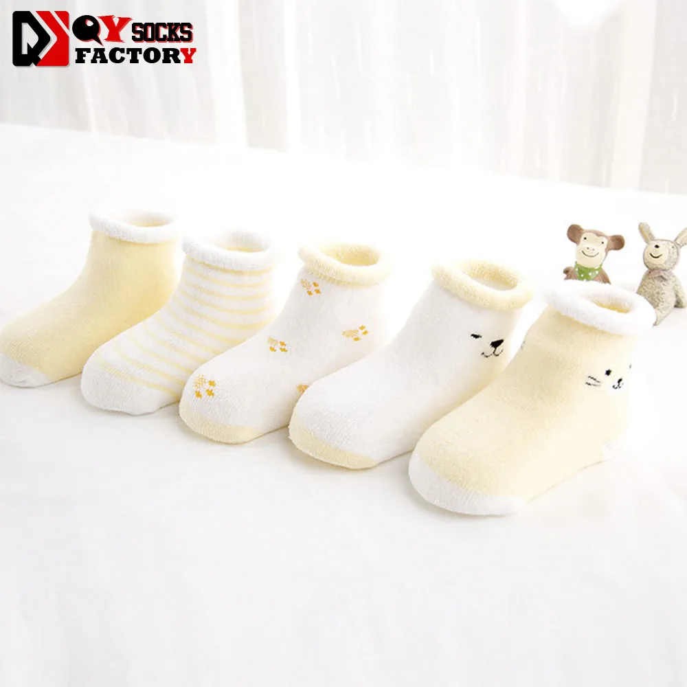 Custom Soft Cotton Kids Cartoon Terry Socks Keep Warm Baby Winter Terry Loop Socks