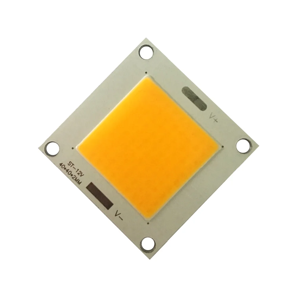Chips cob led 50w 12v amber color lamp 40*40mm for car light flood light