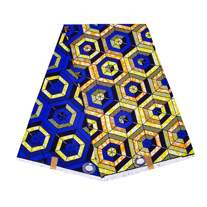 2024 Promotional Various Durable Using Golden 100% Polyester African Wax Print Sewing Fabrics Holland Wax