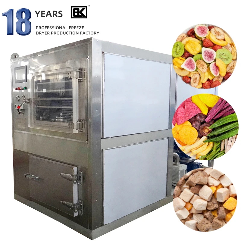 Industrial large-scale vacuum fruit lyophilizer apricots lychee citrus rambutan cherries freeze dryer machine
