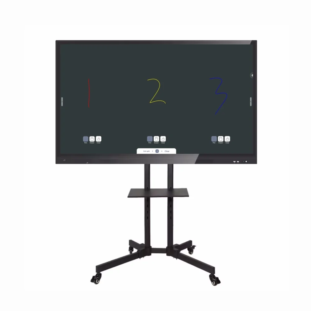 65-дюймовый сенсорный 4K UHD интерактивный плоский дисплей смарт-доски с пультом дистанционного управления для школьного обучения онлайн