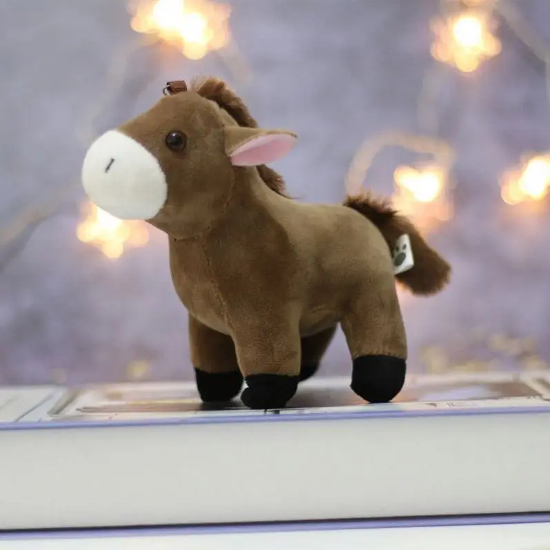 Wholesale Horse Plush keychains toys Grab Machine Doll Horse Stuffed animal toys Plush kawaii Plush Little Horse Donkey Keychain